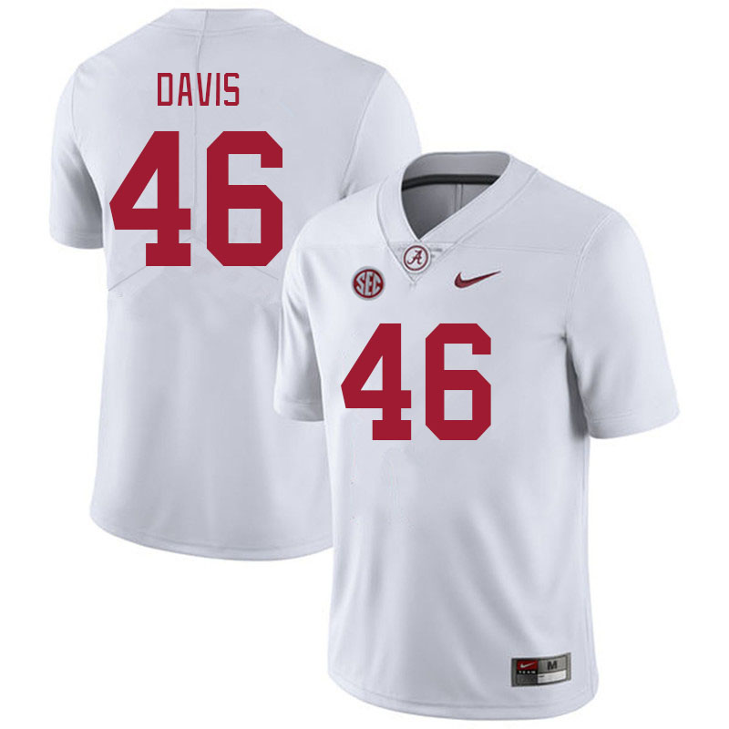 Men #46 Chase Davis Alabama Crimson Tide College Footabll Jerseys Stitched-White